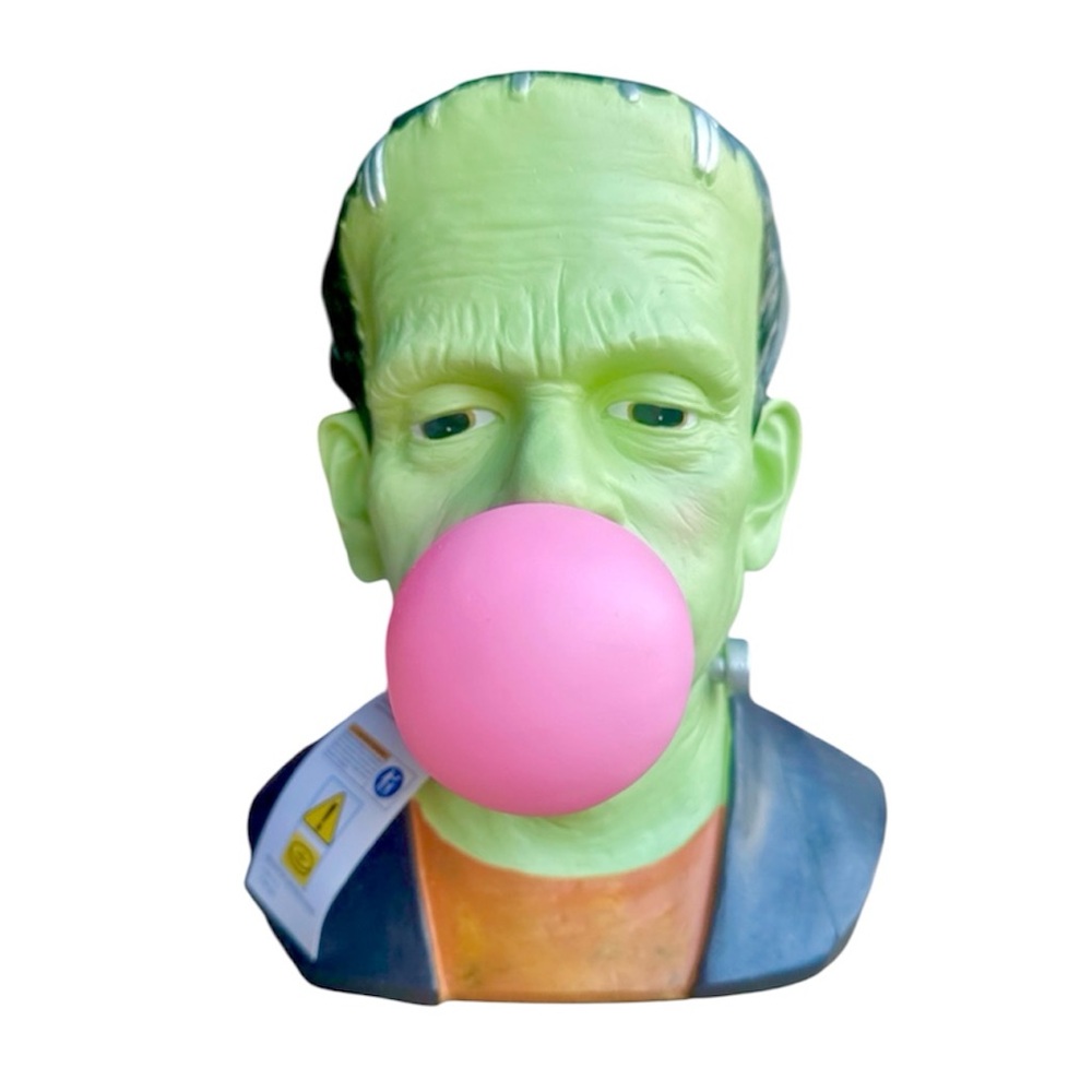 🦋LED Lighted Frankenstein Blowing Bubble Bust Spooky Halloween Statue